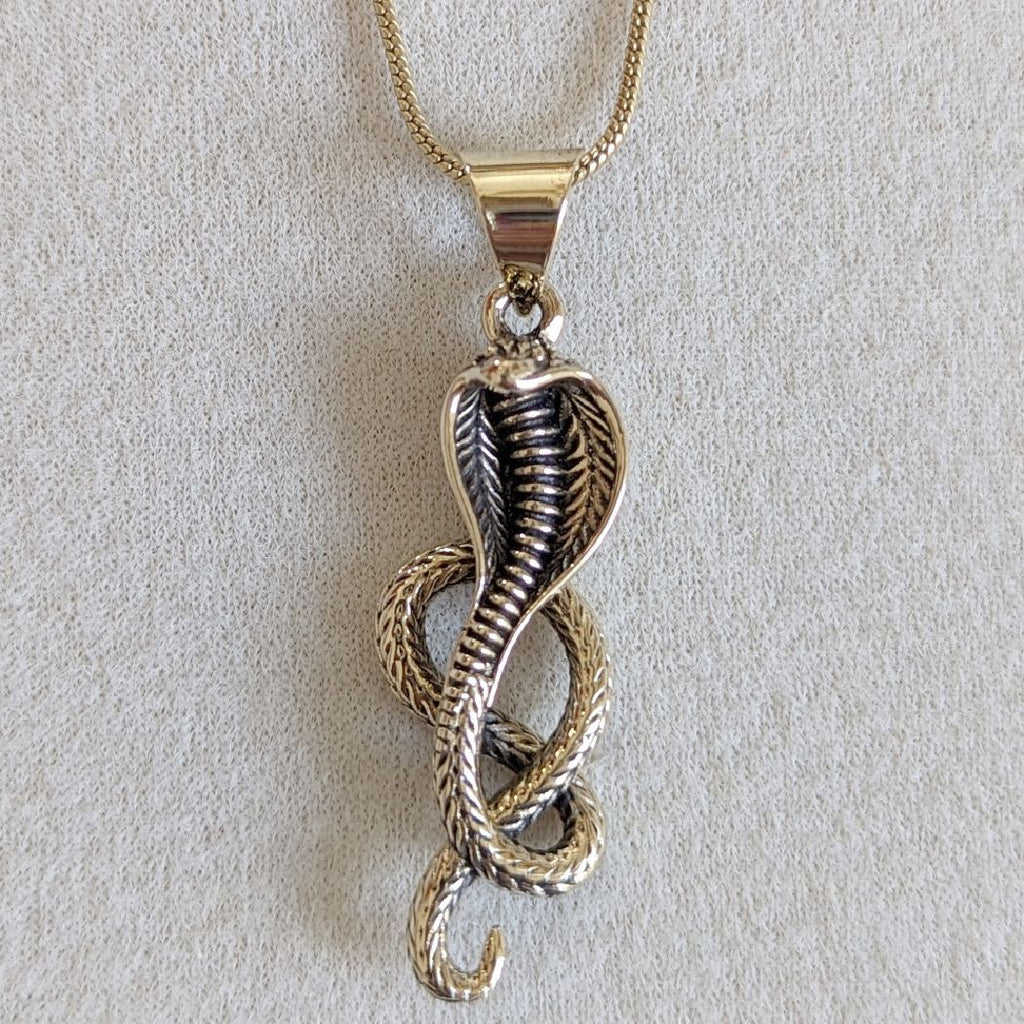 Cobra Brass Pendant Necklace