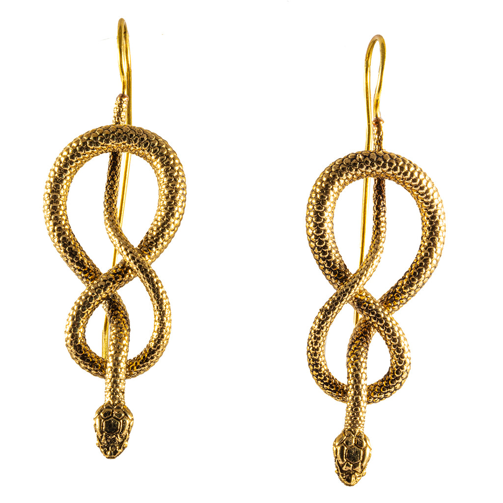 Figure 8 Snake Brass Earrings