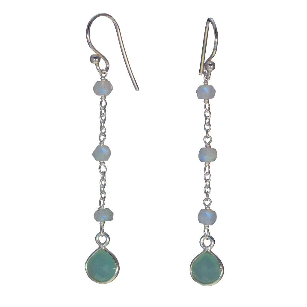 Chalcedony dangle earring affordable simple cute