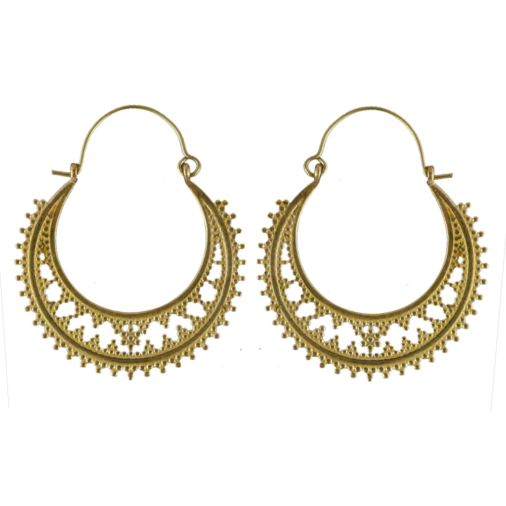 Brass Hoop Earring Trendy Boho Stylish Affordable 
