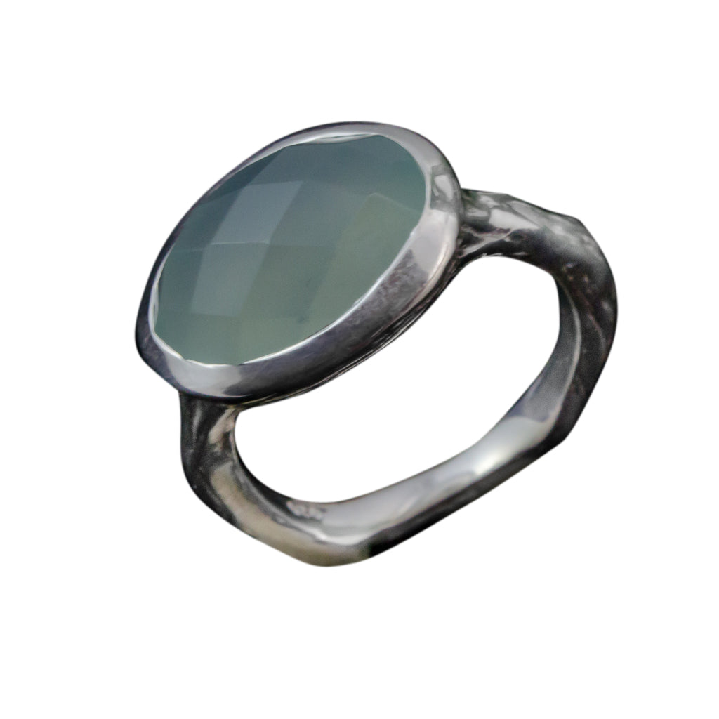 Ring Chalcedony Silver Boho Style Stone Affordable Cute