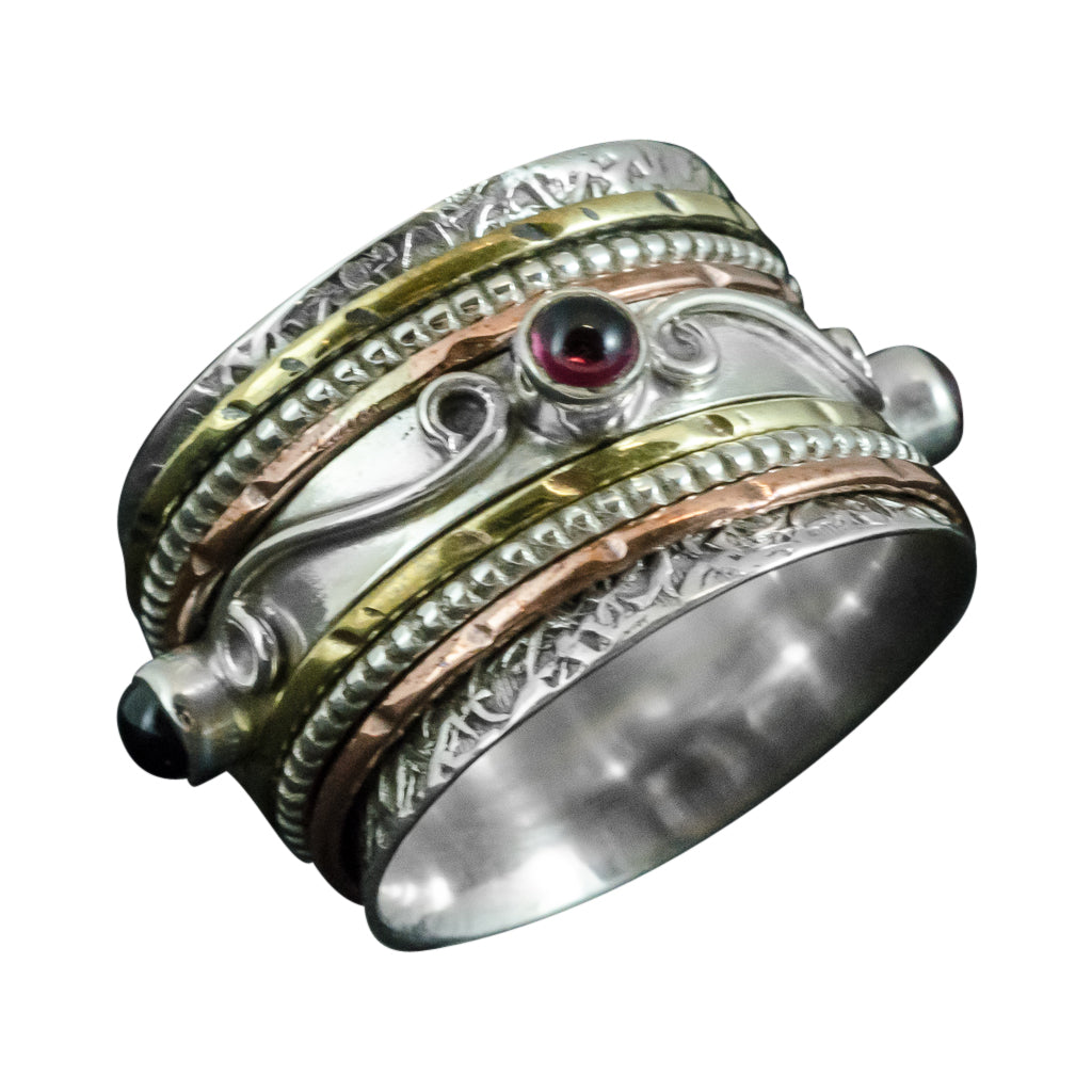 Garnet Stone Ring Red Silver Brass Copper Affordable Trendy Boho Stylish 