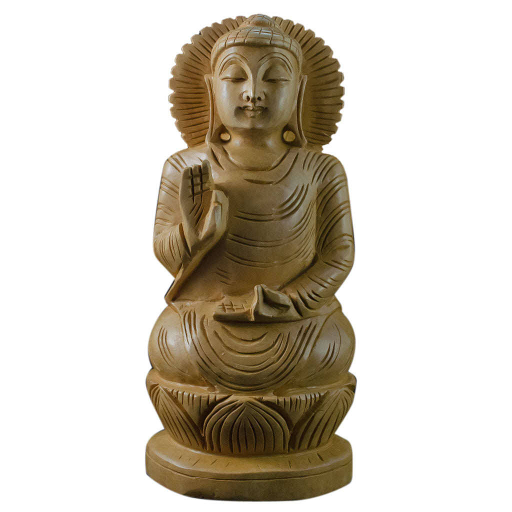 Buddha Wooden HandCarved Small Statue 