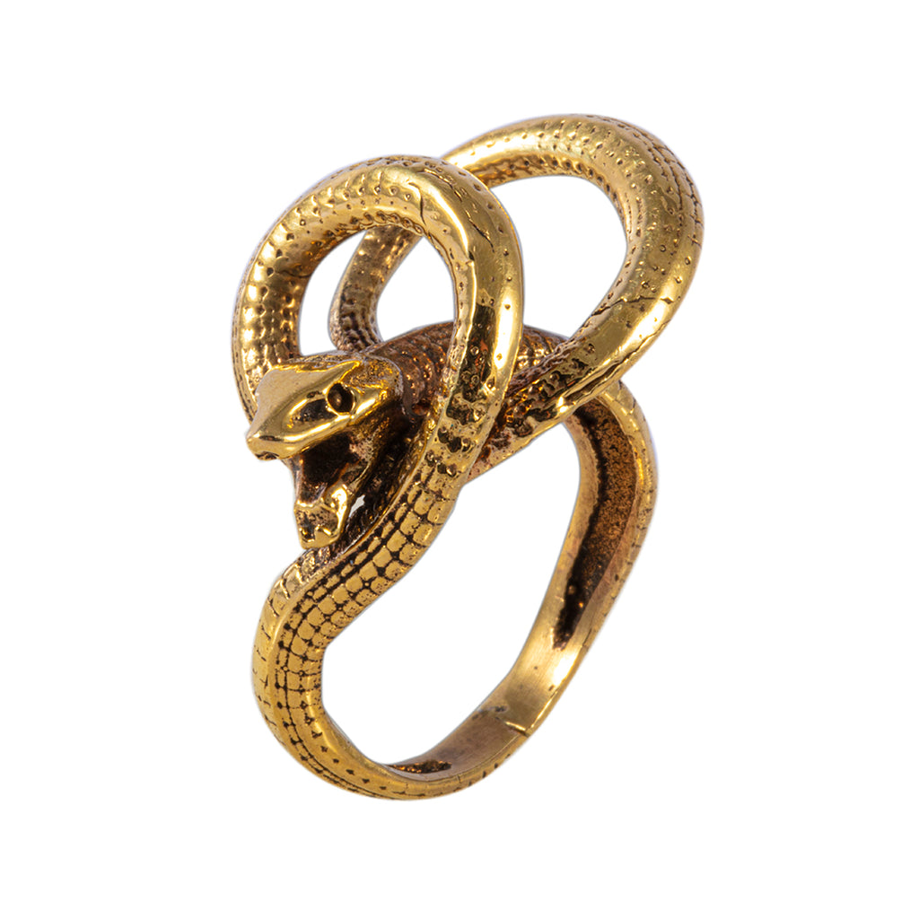 Double-Twist Snake Brass Ring