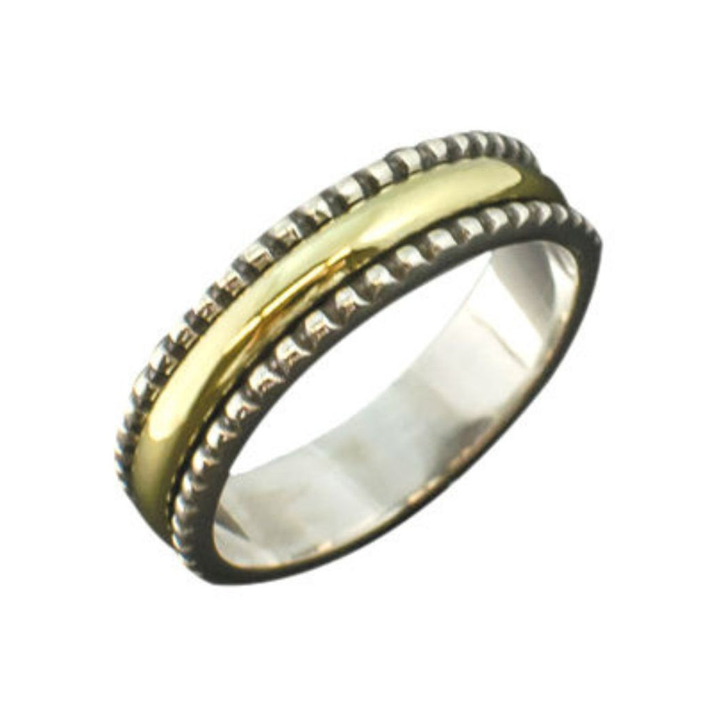 Thin Spin Sterling & Brass Spinner Ring