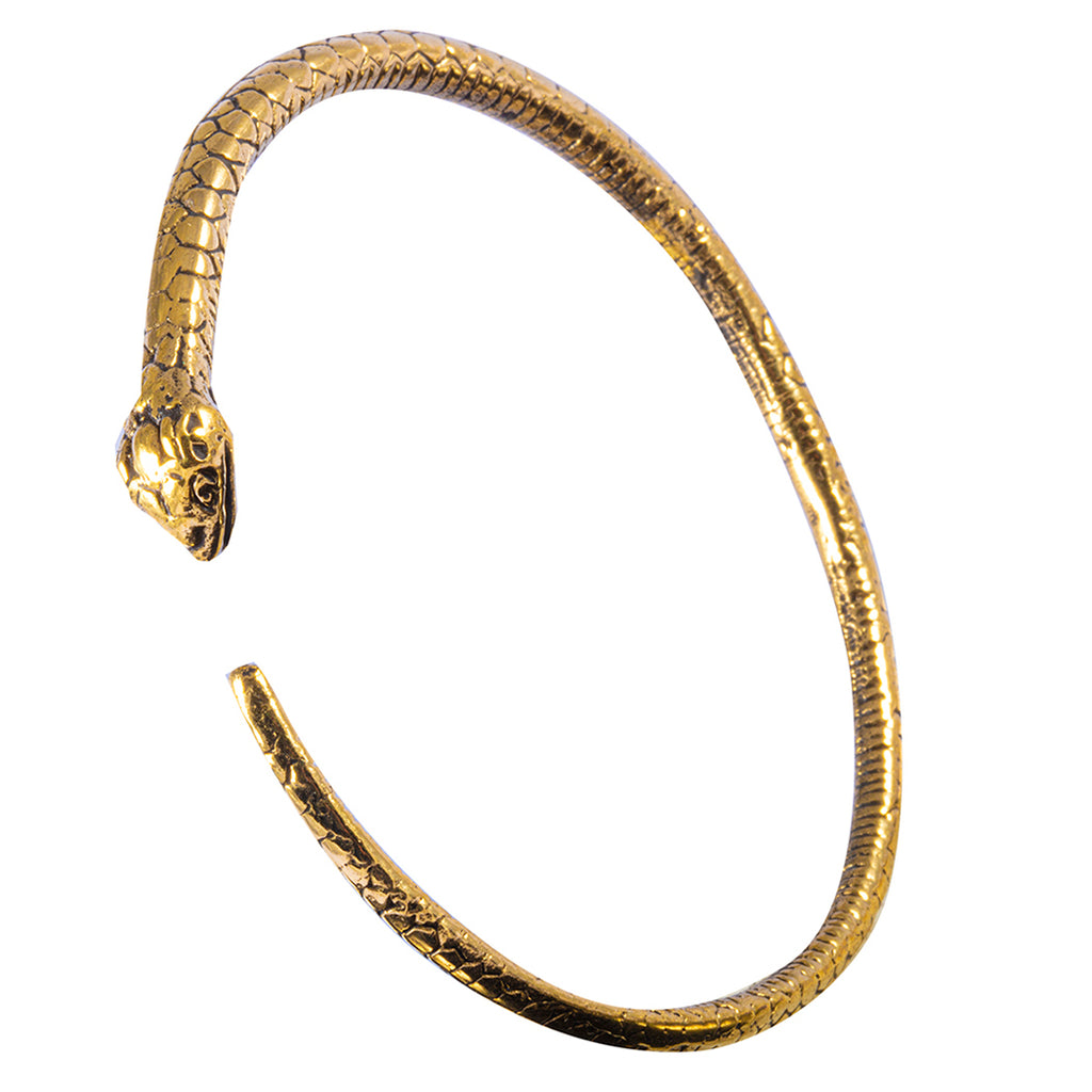 Slender Snake Brass Bangle Bracelet