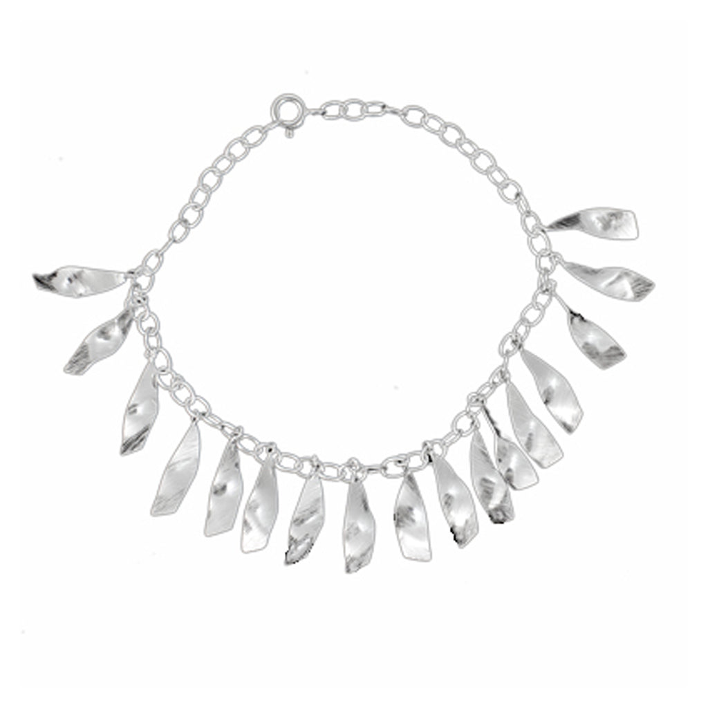 Silver Shard Chain Bracelet Boho Stylish Trendy Pretty Dangle Cute Fashionable 