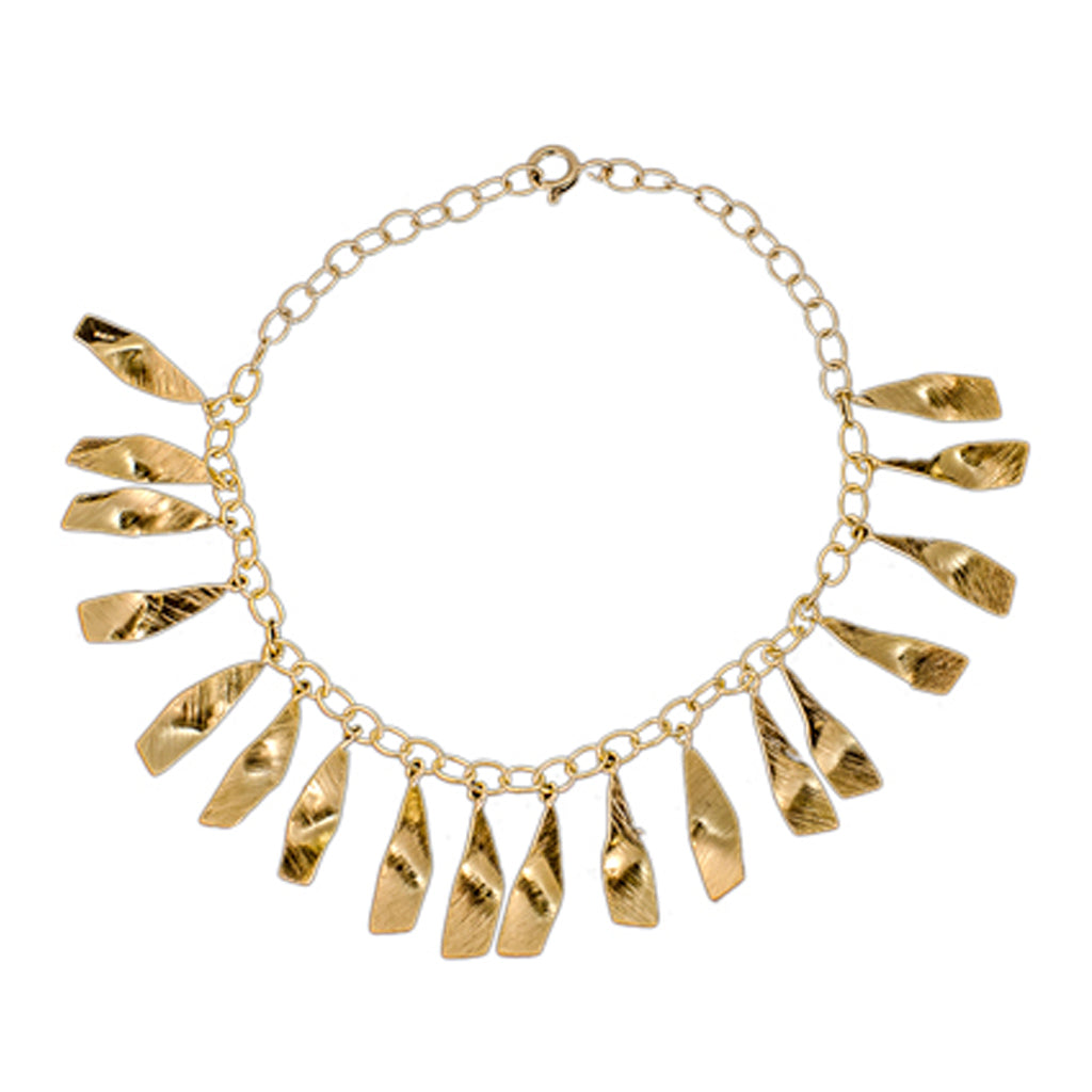 Vermeil Gold Pretty Shard Fashionable Trendy Boho Stylish Dangle Chain Bracelet 