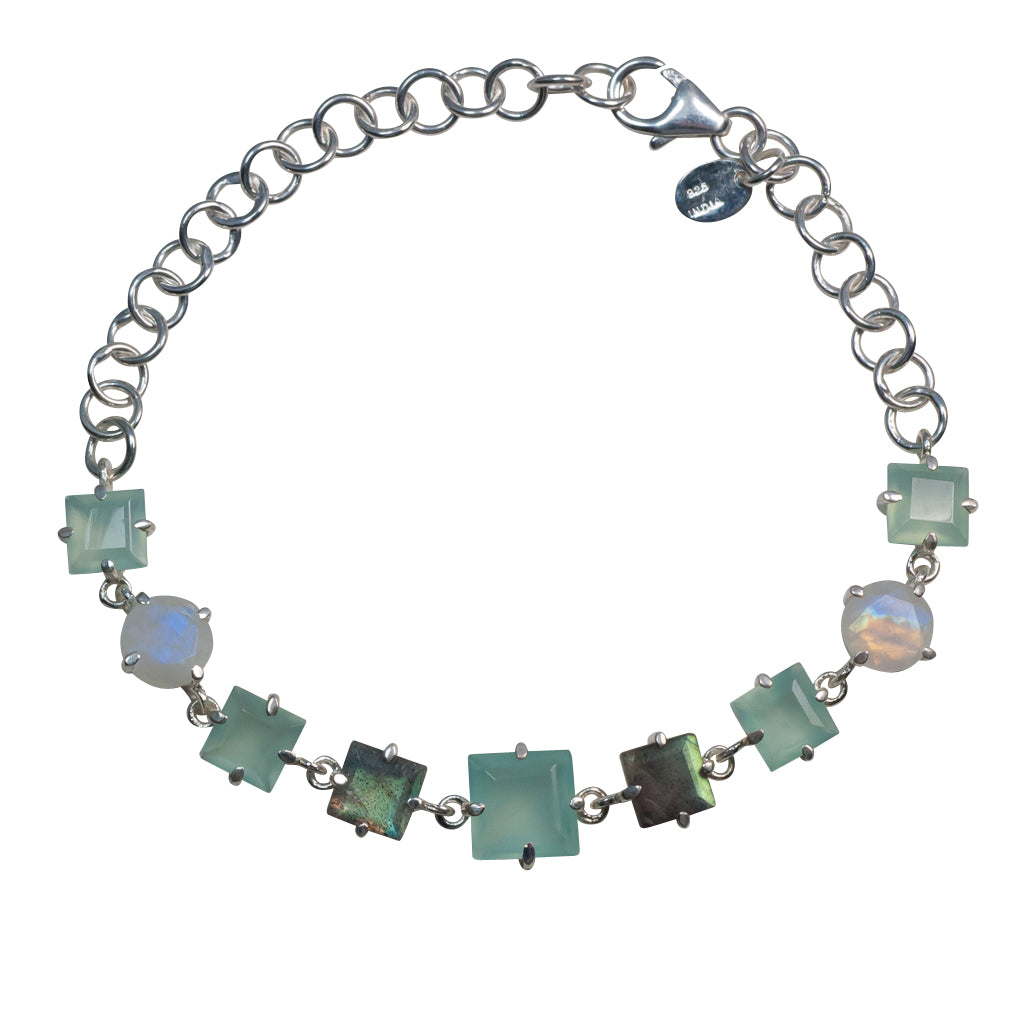 Cascades multi-stone bracelet chain silver affordable cute 