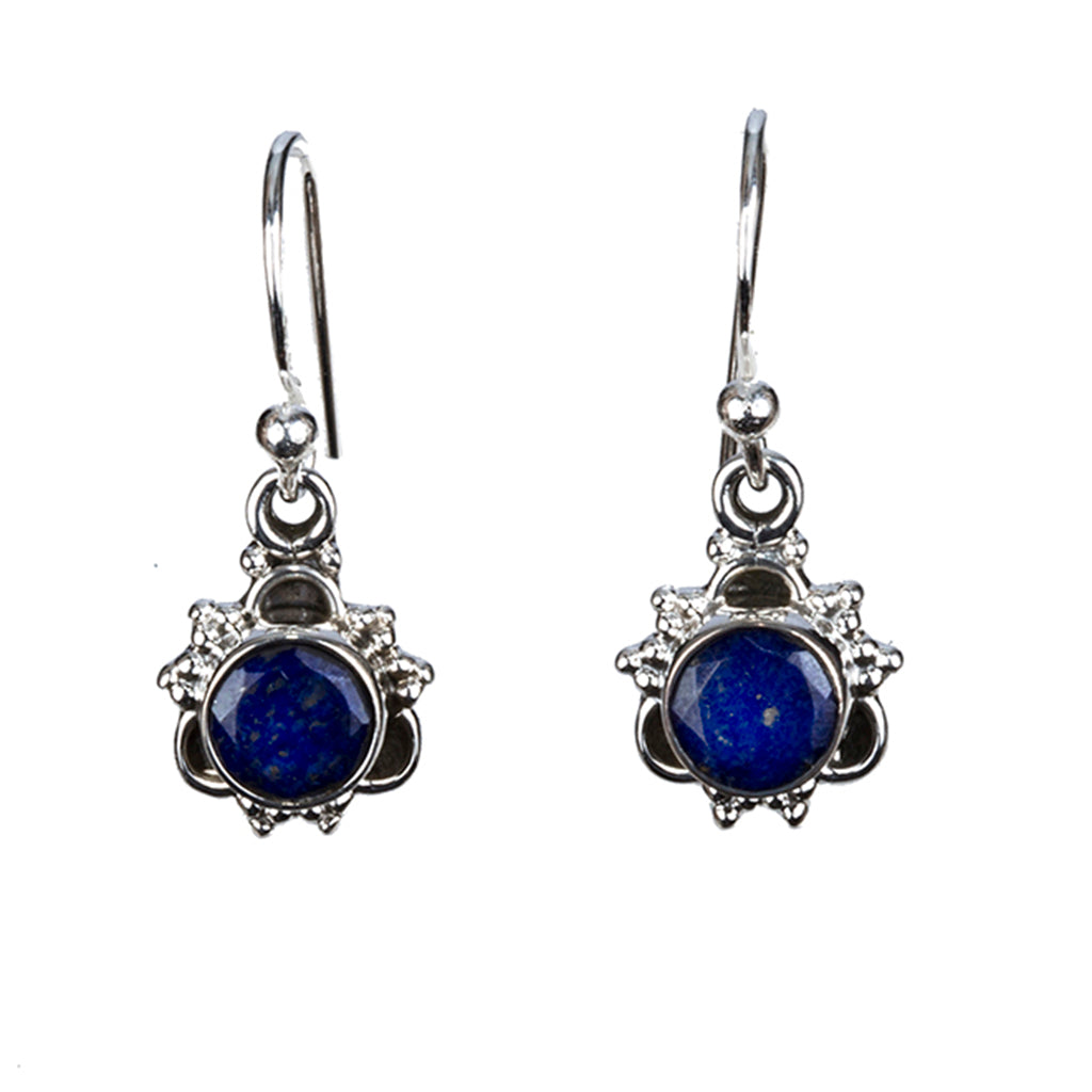 Silver lapis dangle earring star affordable boho style cute 