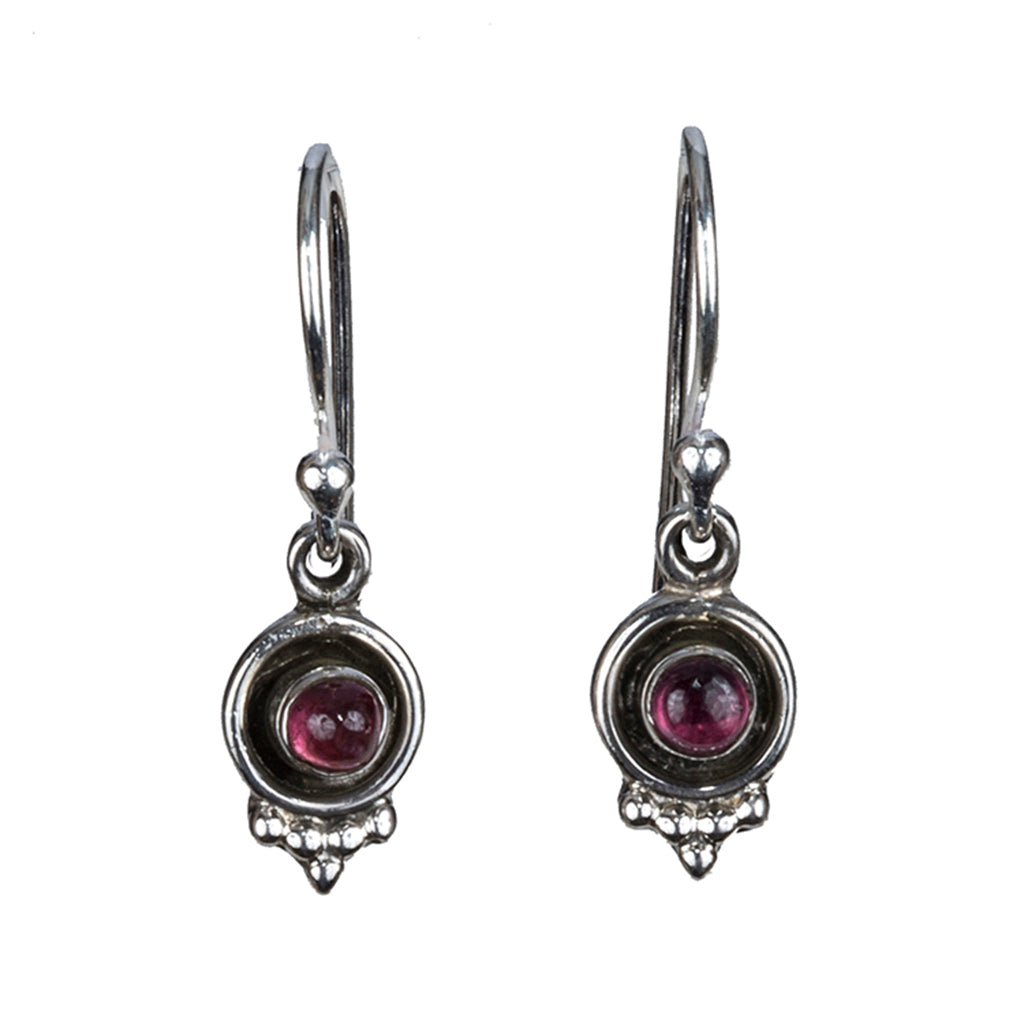 Garnet silver dangle earring affordable