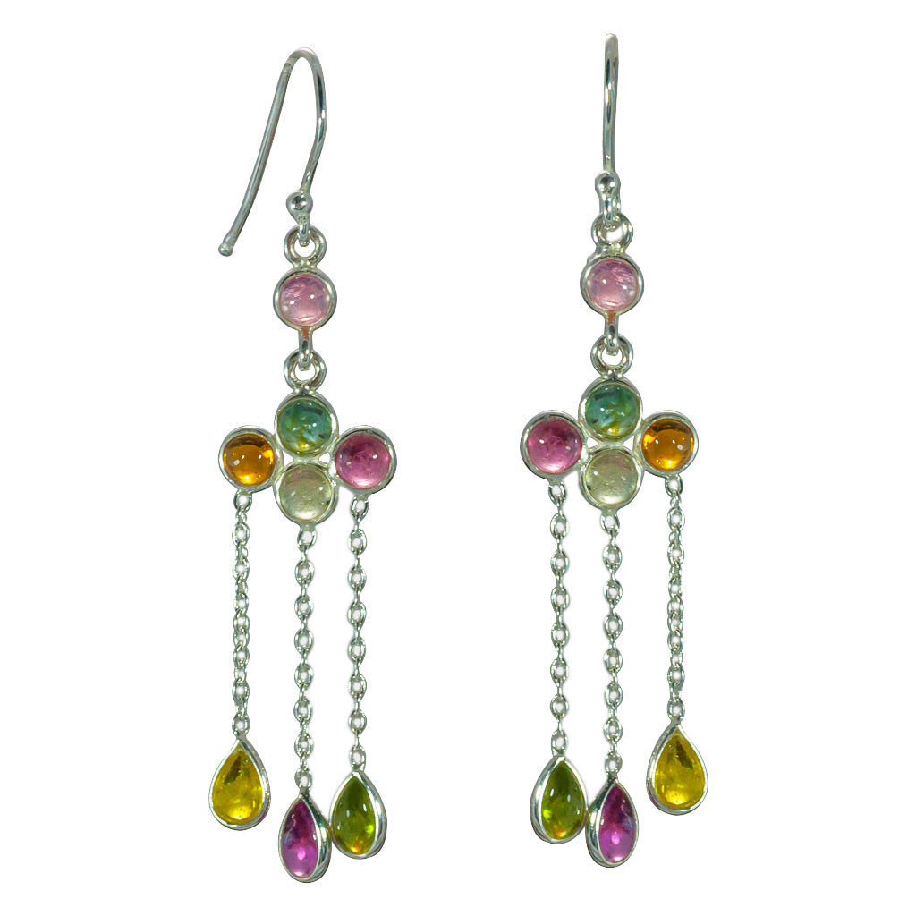 April showers dangle tourmaline earring silver affordable 