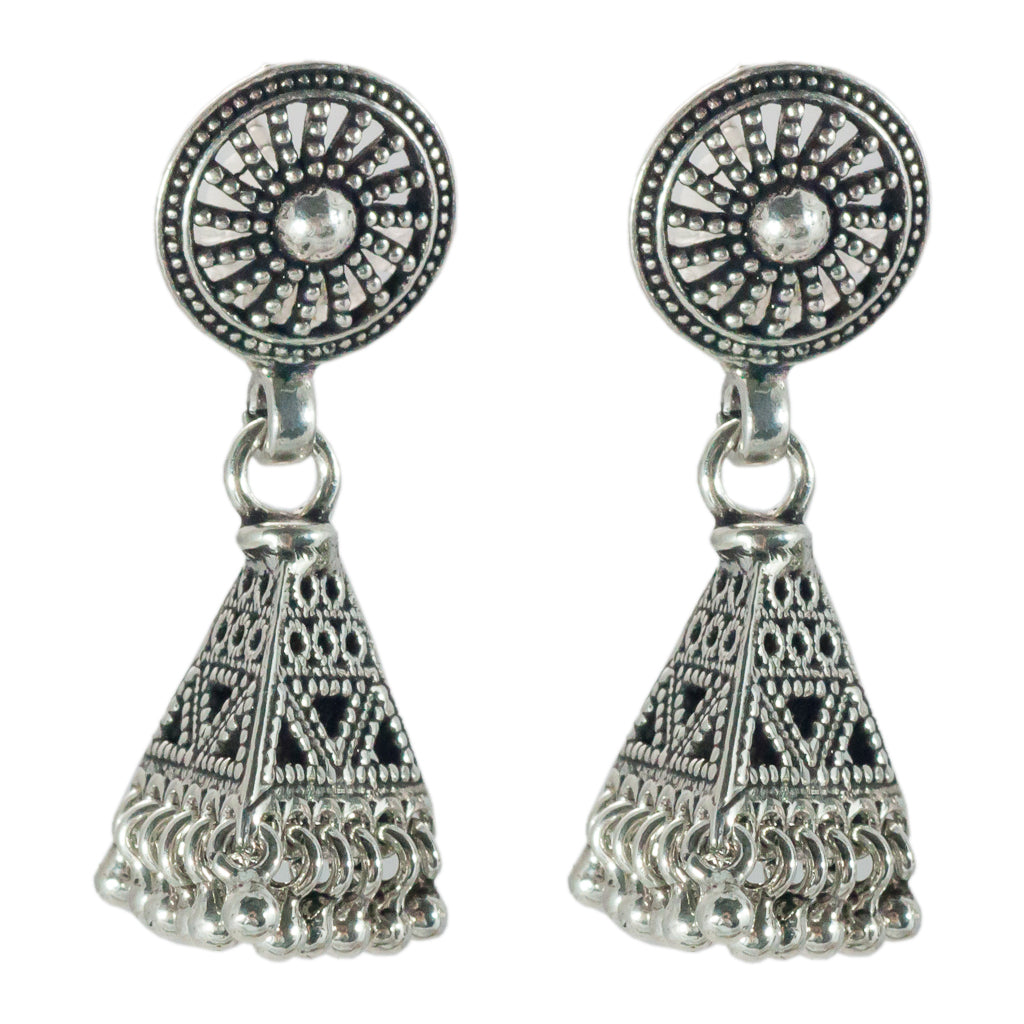 Dangle earring anika silver boho style affordbale delicate intricate 