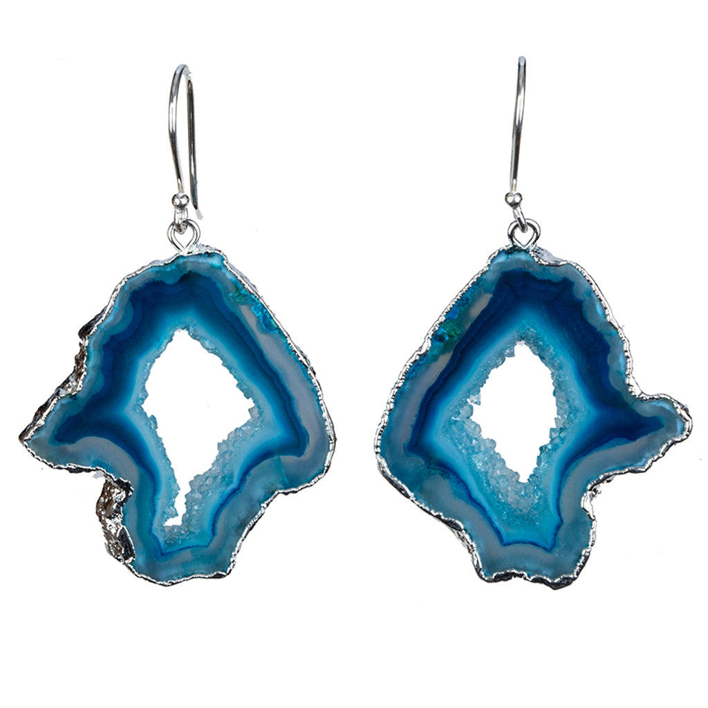 Blue agate boho style affordable earring 
