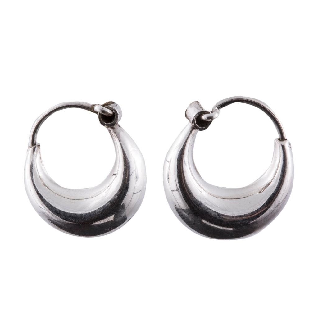 Silver chubby hoop earring affordable 