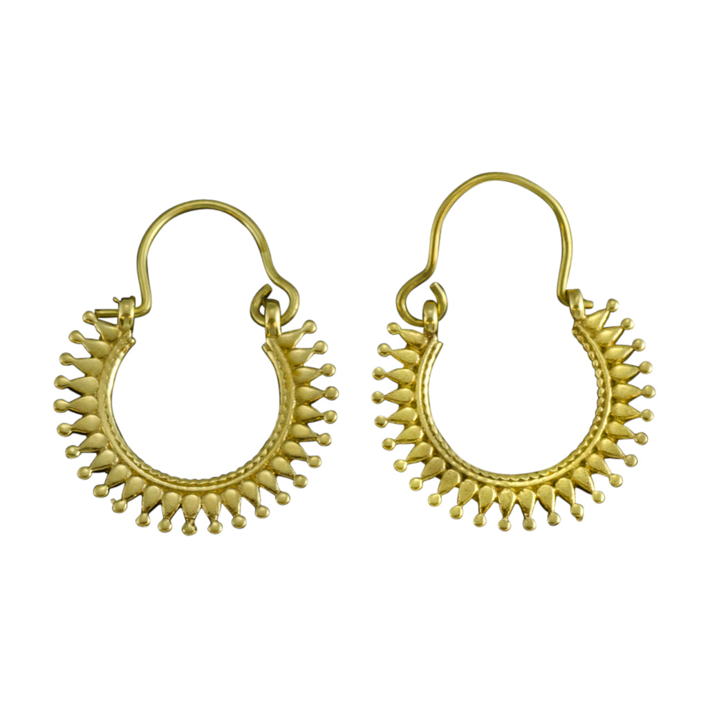 Brass Hoop Earring Boho Style Trendy Earring Stylish Spiky