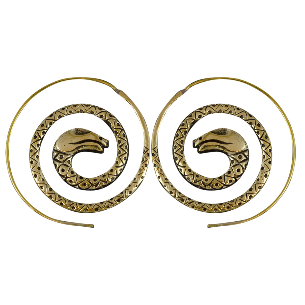Hoop Brass Snake Earring Spiral Affordable Trendy Boho Stylish