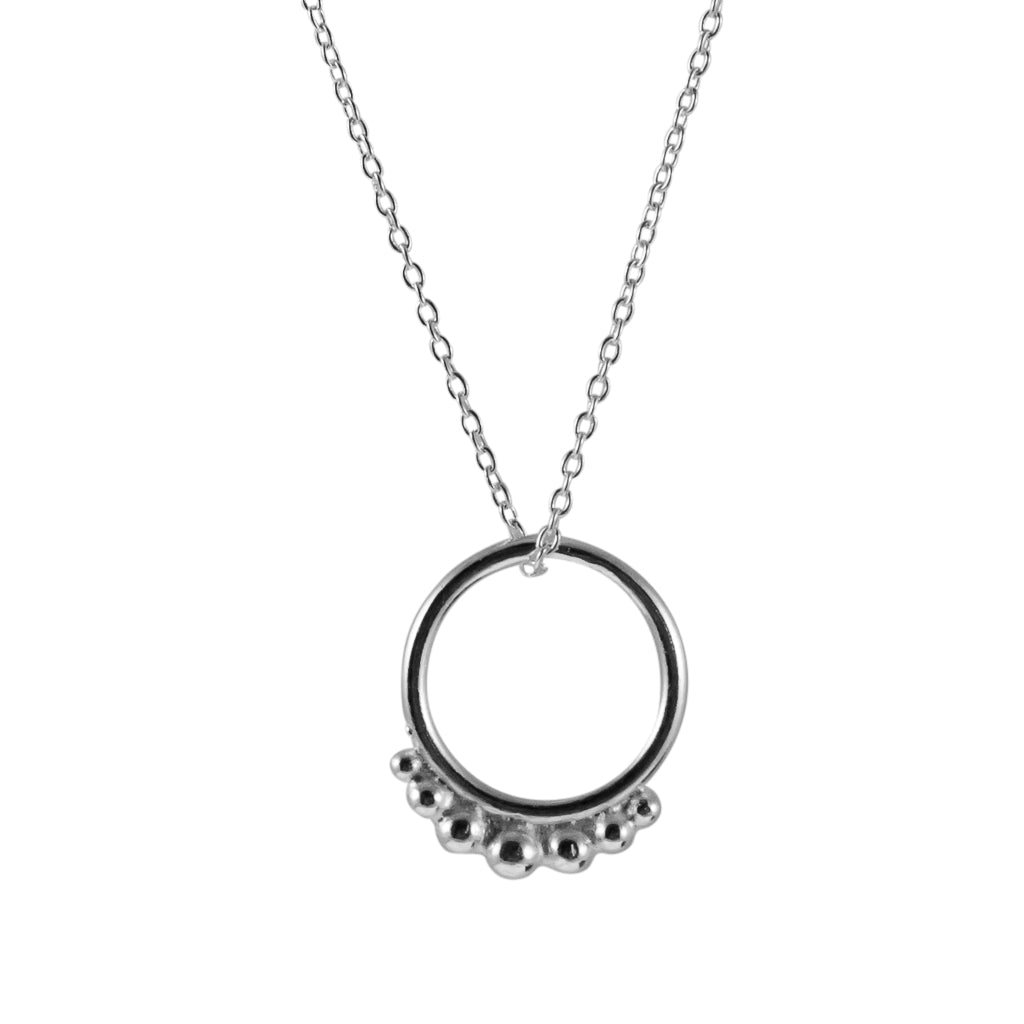 Hoop Necklace Circle Pendant Chain Sterling Silver