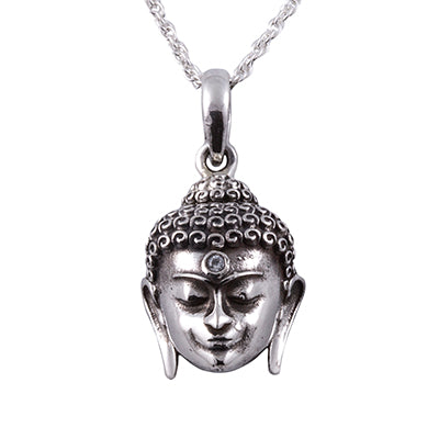 Silver buddha pendant necklace yoga affordable jewelry