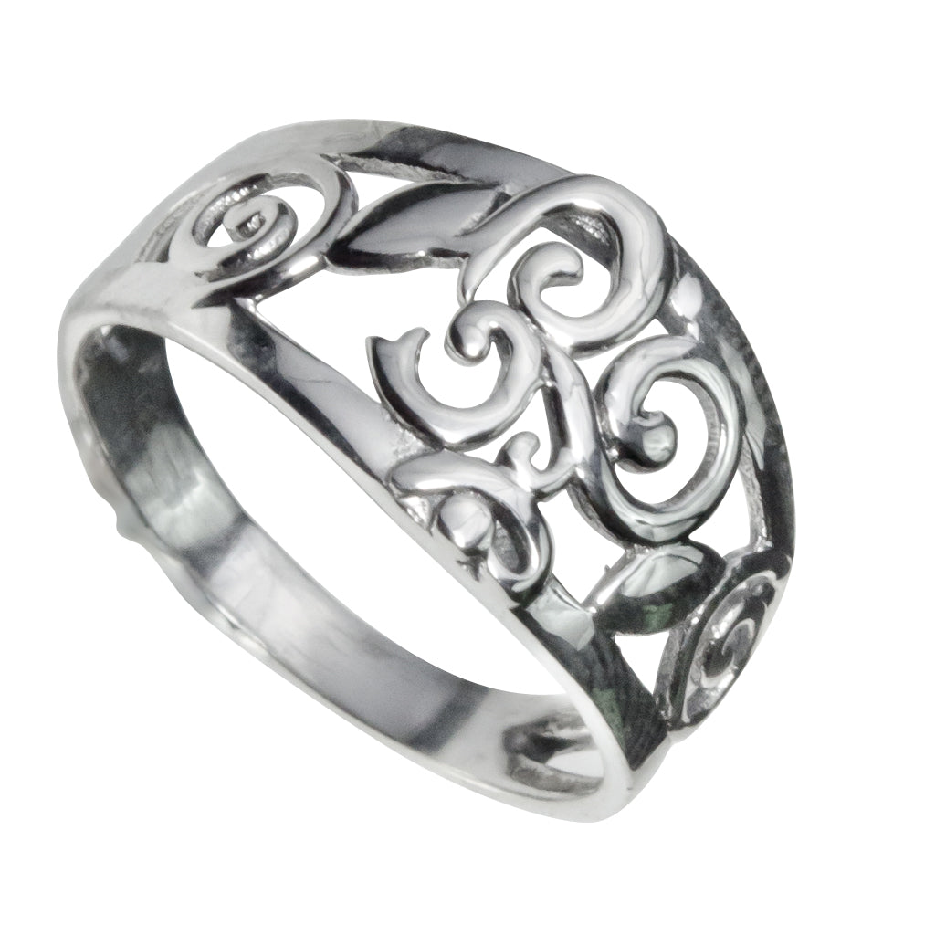 Silver Om Hindu Ring Symbol Pretty Delicate Inspirational 