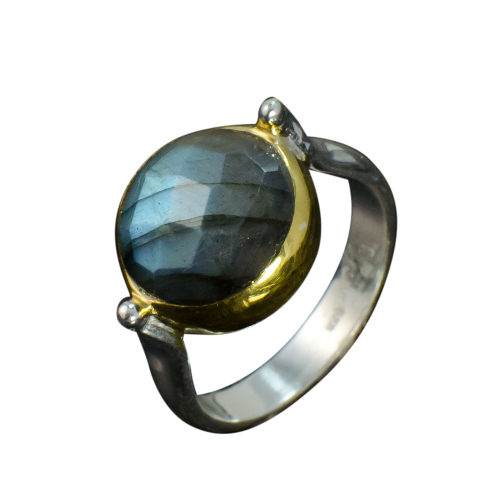 Mesa Labradorite Ring Silver Vermeil Gold Bold Fashion Style