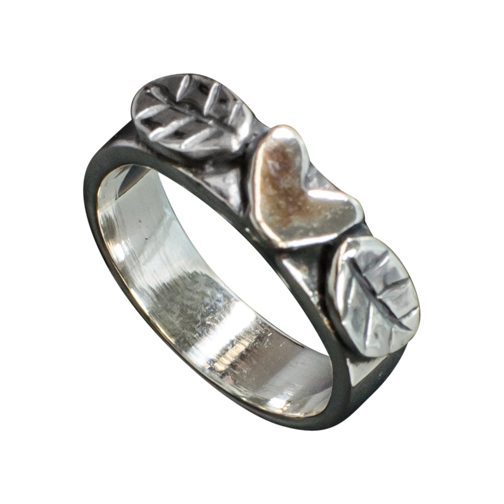 Boho Stylish Silver Ring Heart Leaves Affordable Trendy Jewelry