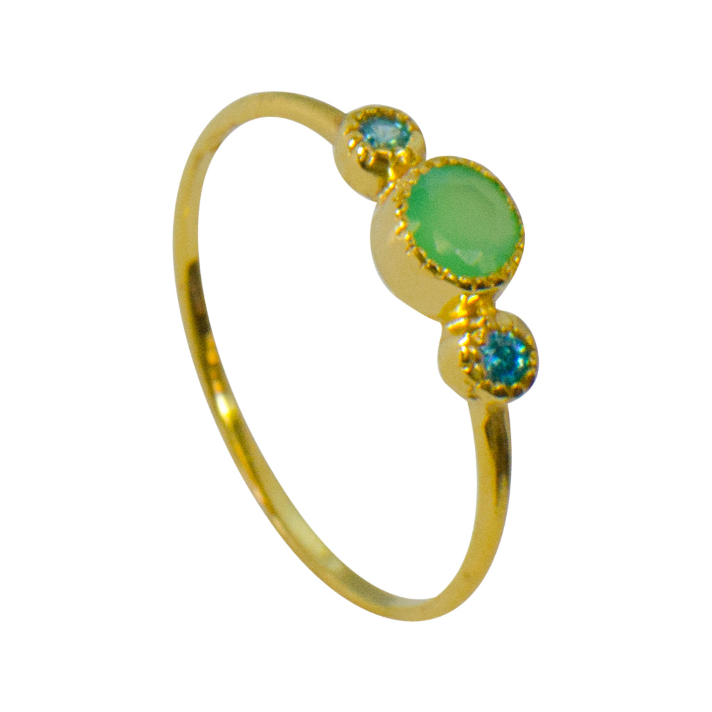 Vermeil Gold Light Green Onyx Affordable Trendy Stackable