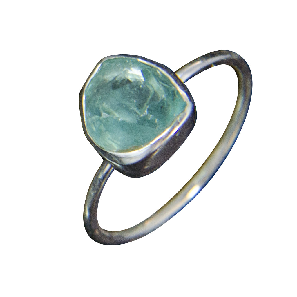 Apatite Blue Green Silver Cute Stackable Affordable Ring