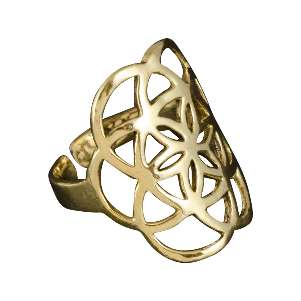 Flower of Life Brass Ring