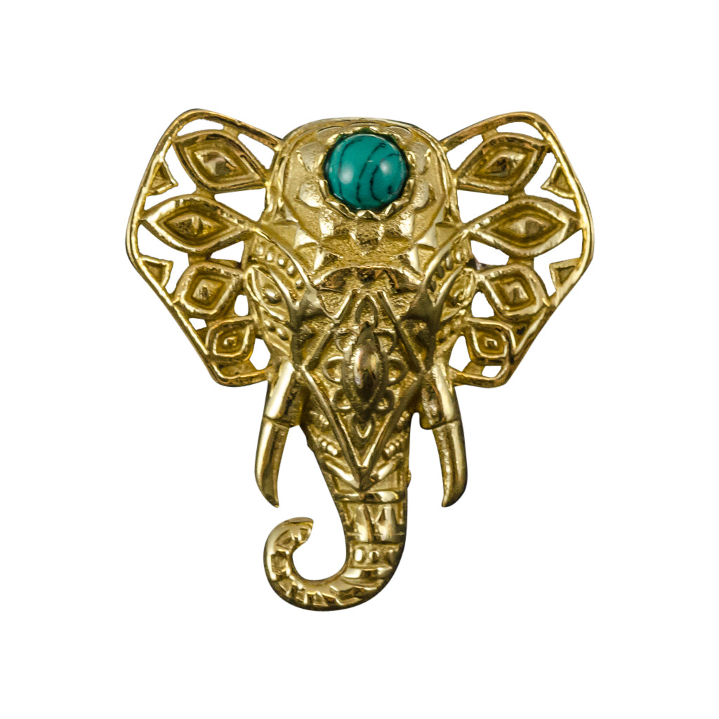 elephant head ring, brass adjustable ring, yoga jewelry