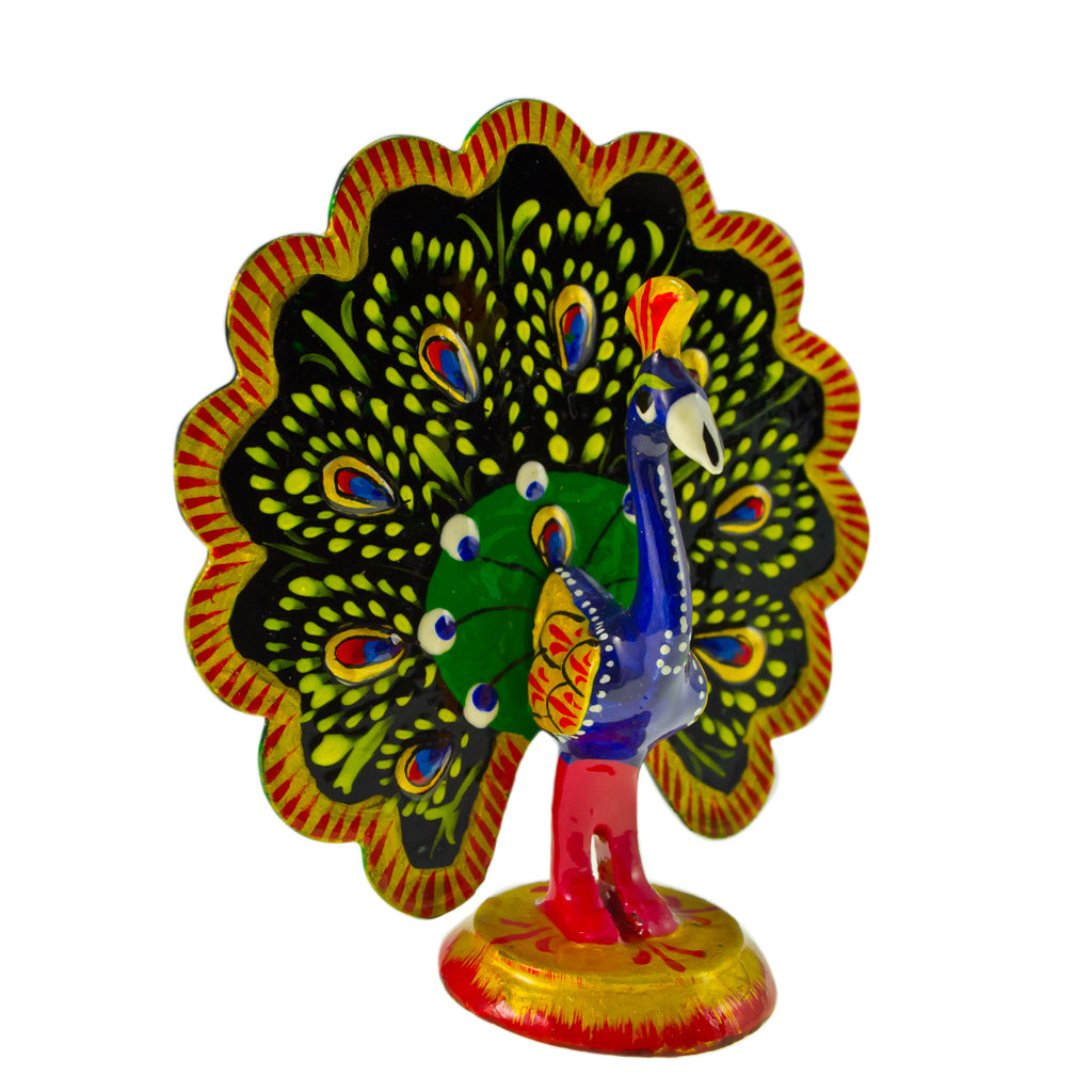 Colorful Peacock Enamel Adorable Pretty Small Statue